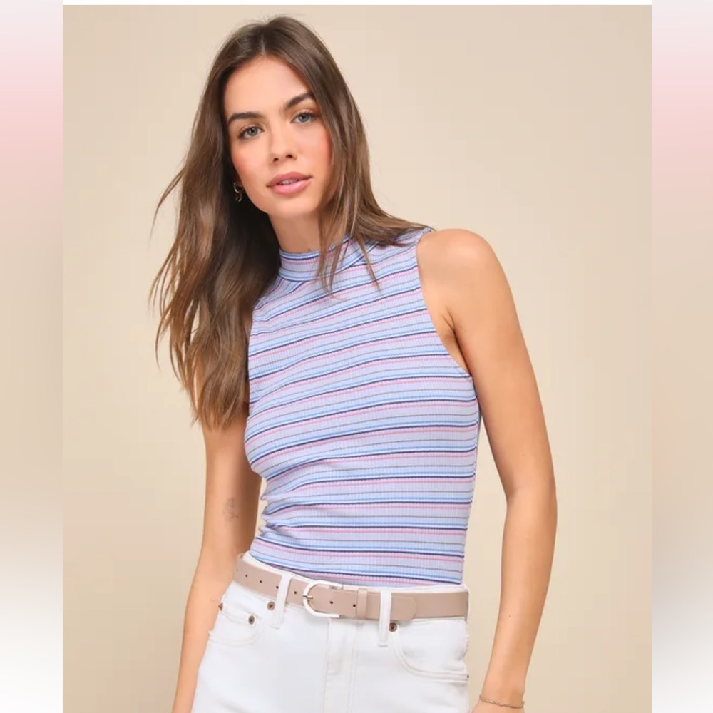Striped Sleeveless Bodysuit